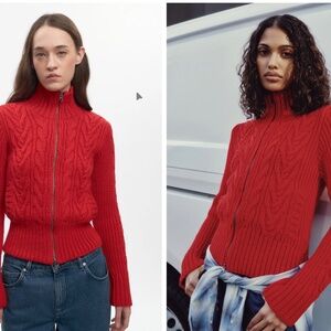 KOTN Cable Zip Sweater New with Tags